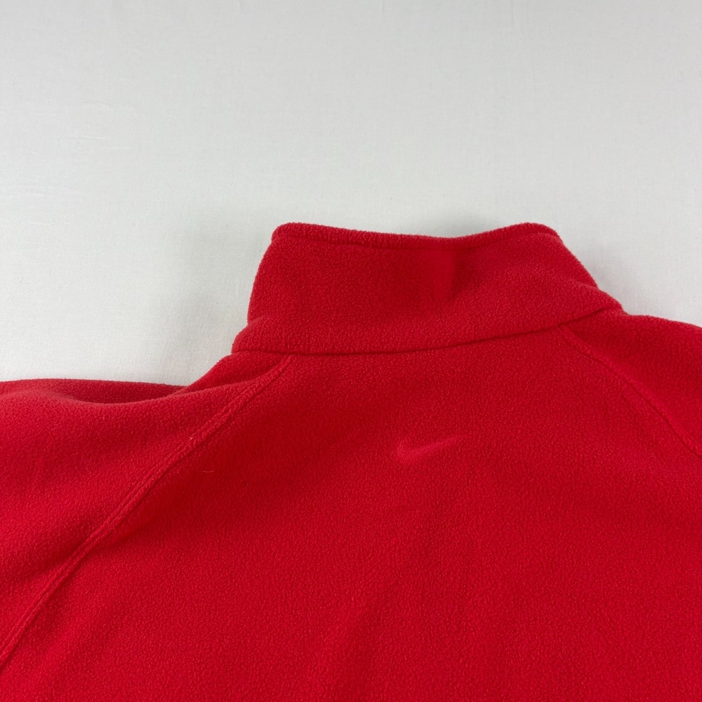 Vintage Nike Sweatshirt Mens XL Red Fleece 1/4 Zip Pullover Spell Out Y2K - Picture 13 of 14